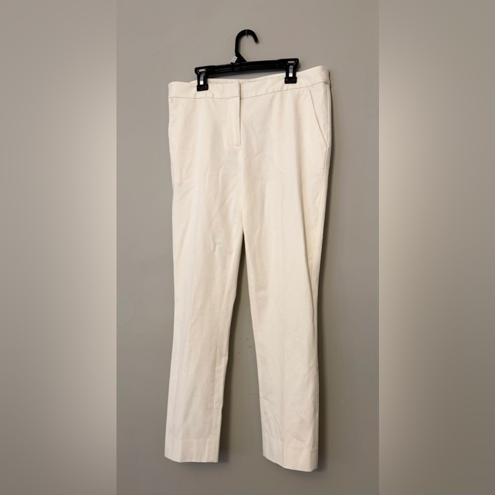 Diane von Furstenberg Genesis White Ankle Trousers High Rise Straight Leg Sz 8